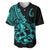 Polynesia Baseball Jersey Fish Hook Tattoo Go Fishing Polynesian Pattern Turquosie LT14 Turquoise - Polynesian Pride