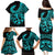 Polynesia Family Matching Puletasi Dress and Hawaiian Shirt Fish Hook Tattoo Go Fishing Polynesian Pattern Turquosie LT14 - Polynesian Pride