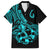 Polynesia Family Matching Puletasi Dress and Hawaiian Shirt Fish Hook Tattoo Go Fishing Polynesian Pattern Turquosie LT14 Dad's Shirt - Short Sleeve Turquoise - Polynesian Pride