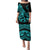 Polynesia Family Matching Puletasi Dress and Hawaiian Shirt Fish Hook Tattoo Go Fishing Polynesian Pattern Turquosie LT14 Mom's Dress Turquoise - Polynesian Pride