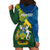 Personalised Solomon Islands Hoodie Dress Tropical Leaves With Melanesian Pattern LT14 - Polynesian Pride