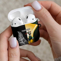 New Zealand and South Africa Rugby Custom AirPods Case Maori Silver Fern Springbok Together - Polynesian Pride