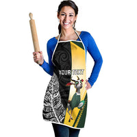 New Zealand and South Africa Rugby Custom Apron Maori Silver Fern Springbok Together - Polynesian Pride