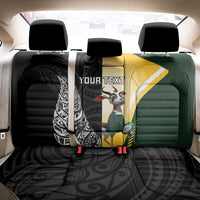 New Zealand and South Africa Rugby Custom Back Car Seat Cover Maori Silver Fern Springbok Together - Polynesian Pride