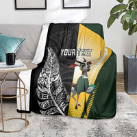 New Zealand and South Africa Rugby Custom Blanket Maori Silver Fern Springbok Together - Polynesian Pride