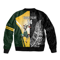 New Zealand and South Africa Rugby Custom Bomber Jacket Maori Silver Fern Springbok Together - Polynesian Pride