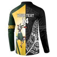 New Zealand and South Africa Rugby Custom Button Sweatshirt Maori Silver Fern Springbok Together - Polynesian Pride