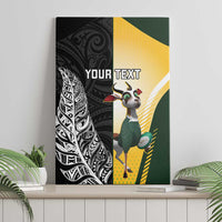 New Zealand and South Africa Rugby Custom Canvas Wall Art Maori Silver Fern Springbok Together - Polynesian Pride