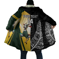 New Zealand and South Africa Rugby Custom Cloak Maori Silver Fern Springbok Together - Polynesian Pride