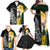 New Zealand and South Africa Rugby Custom Family Matching Off Shoulder Maxi Dress and Hawaiian Shirt Maori Silver Fern Springbok Together - Polynesian Pride