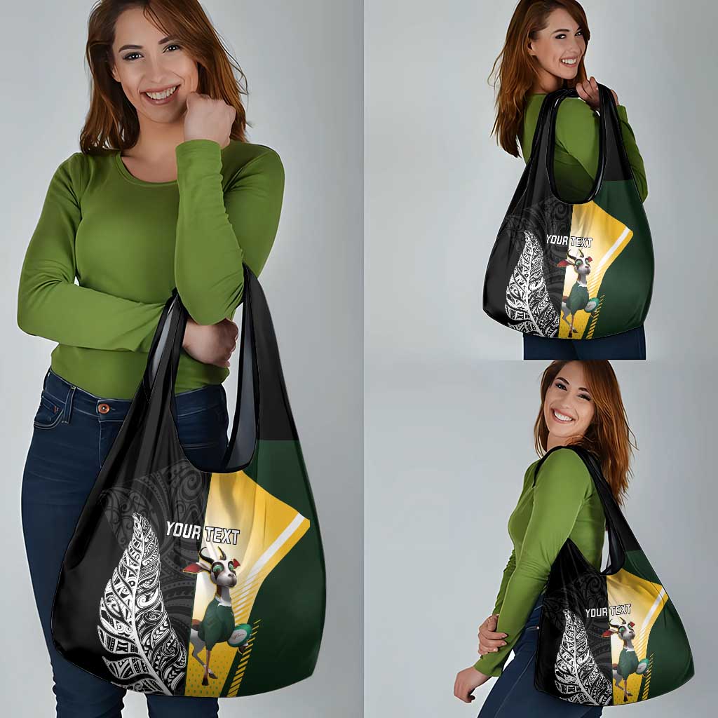 New Zealand and South Africa Rugby Custom Grocery Bag Maori Silver Fern Springbok Together - Polynesian Pride