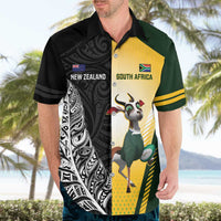 New Zealand and South Africa Rugby Custom Hawaiian Shirt Maori Silver Fern Springbok Together - Polynesian Pride