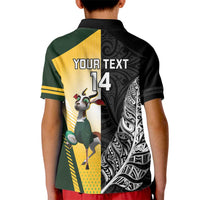 New Zealand and South Africa Rugby Custom Kid Polo Shirt Maori Silver Fern Springbok Together - Polynesian Pride