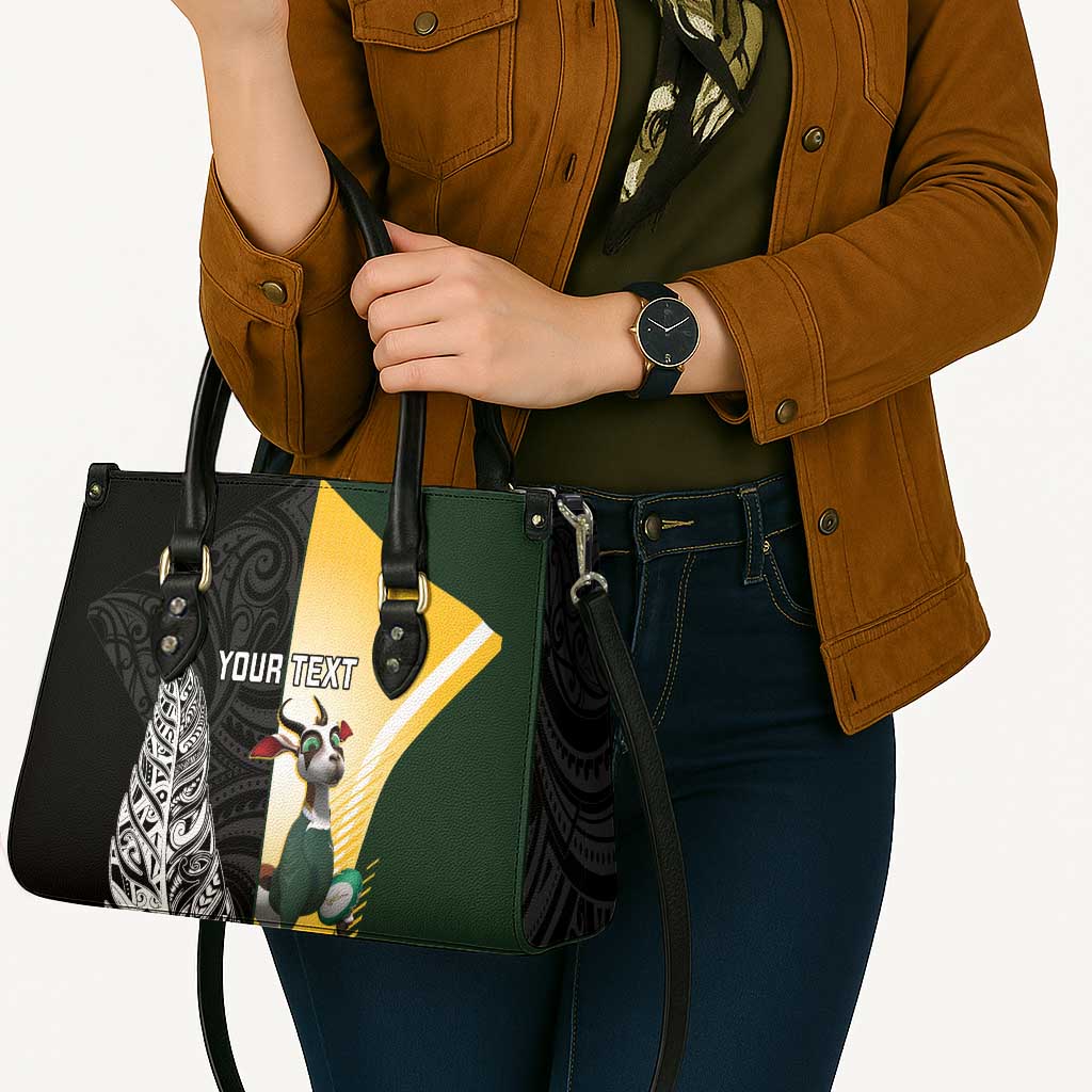 New Zealand and South Africa Rugby Custom Leather Bag Maori Silver Fern Springbok Together - Polynesian Pride
