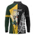 New Zealand and South Africa Rugby Custom Long Sleeve Polo Shirt Maori Silver Fern Springbok Together - Polynesian Pride