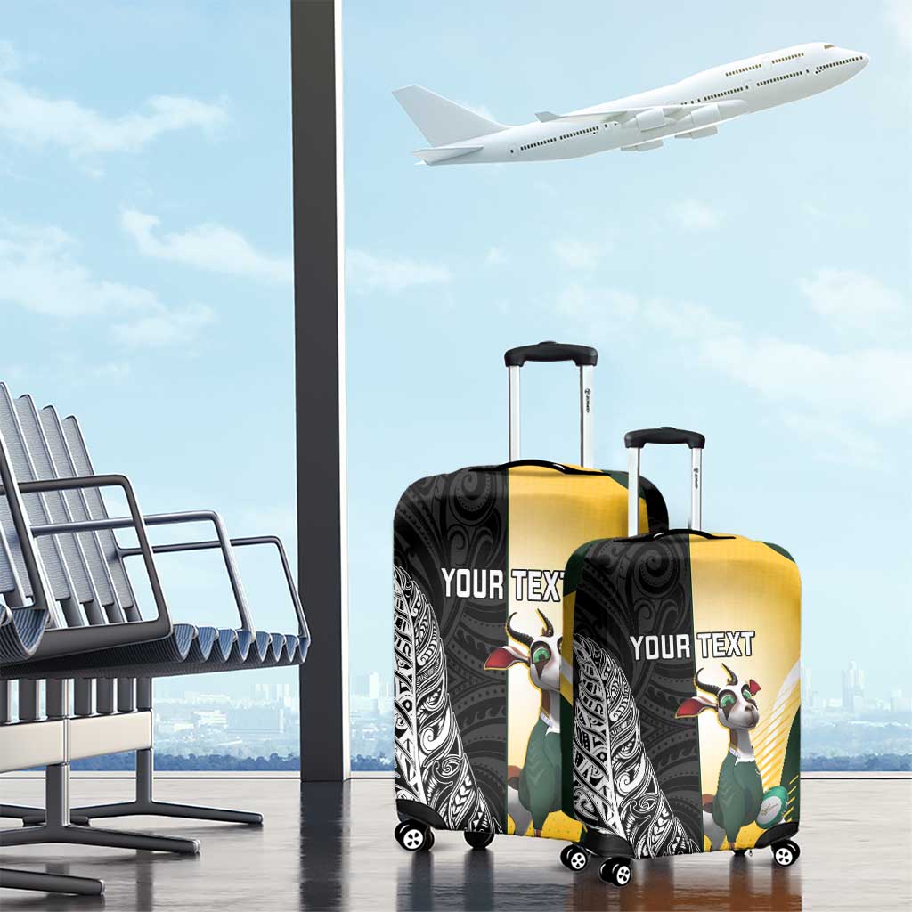 New Zealand and South Africa Rugby Custom Luggage Cover Maori Silver Fern Springbok Together - Polynesian Pride