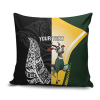 New Zealand and South Africa Rugby Custom Pillow Cover Maori Silver Fern Springbok Together - Polynesian Pride