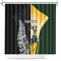 New Zealand and South Africa Rugby Custom Shower Curtain Maori Silver Fern Springbok Together - Polynesian Pride