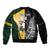 New Zealand and South Africa Rugby Custom Sleeve Zip Bomber Jacket Maori Silver Fern Springbok Together - Polynesian Pride