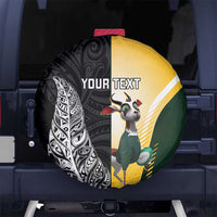 New Zealand and South Africa Rugby Custom Spare Tire Cover Maori Silver Fern Springbok Together - Polynesian Pride