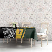 New Zealand and South Africa Rugby Custom Tablecloth Maori Silver Fern Springbok Together - Polynesian Pride