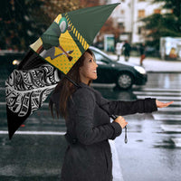New Zealand and South Africa Rugby Custom Umbrella Maori Silver Fern Springbok Together - Polynesian Pride