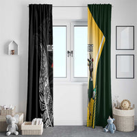 New Zealand and South Africa Rugby Custom Window Curtain Maori Silver Fern Springbok Together - Polynesian Pride