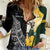 New Zealand and South Africa Rugby Custom Women Casual Shirt Maori Silver Fern Springbok Together - Polynesian Pride