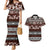 Bula Fiji Couples Matching Mermaid Dress and Hawaiian Shirt Fijian Tapa Masi With Hibiscus Flowers LT14 Brown - Polynesian Pride