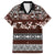 Bula Fiji Family Matching Short Sleeve Bodycon Dress and Hawaiian Shirt Fijian Tapa Masi With Hibiscus Flowers LT14 Dad's Shirt - Short Sleeve Brown - Polynesian Pride