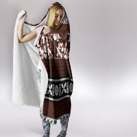 Bula Fiji Hooded Blanket Fijian Tapa Masi With Hibiscus Flowers LT14 - Polynesian Pride