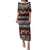 Bula Fiji Puletasi Fijian Tapa Masi With Hibiscus Flowers LT14 Long Dress Brown - Polynesian Pride