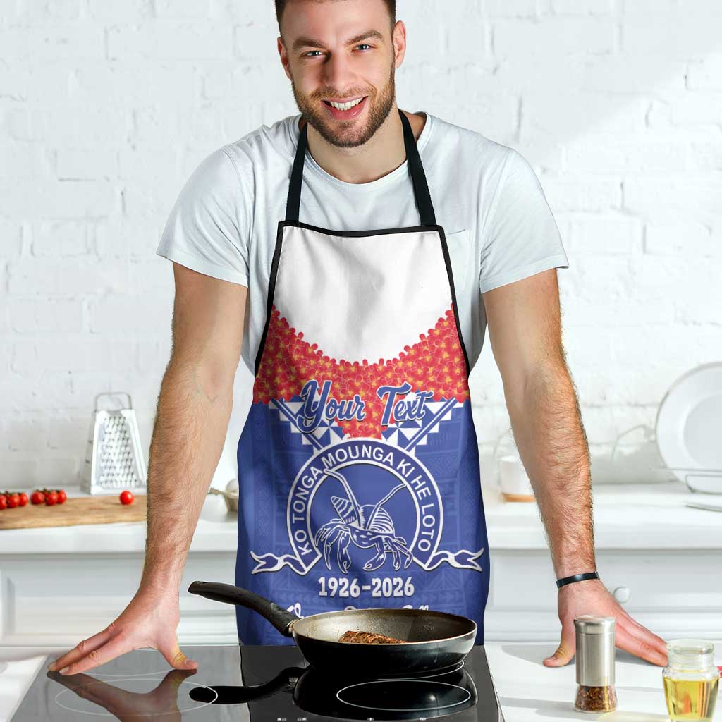 Queen Salote College 100 Years Personalized Apron Tonga QSC Heilala Lei Blue Ngatu Pattern LT14 - Polynesian Pride