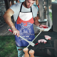 Queen Salote College 100 Years Personalized Apron Tonga QSC Heilala Lei Blue Ngatu Pattern LT14 - Polynesian Pride