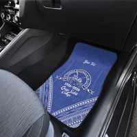 Queen Salote College 100 Years Personalized Car Mats Tonga QSC Heilala Lei Blue Ngatu Pattern LT14 - Polynesian Pride