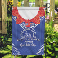 Queen Salote College 100 Years Personalized Garden Flag Tonga QSC Heilala Lei Blue Ngatu Pattern LT14 Garden Flag Blue - Polynesian Pride