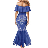 Queen Salote College 100 Years Personalized Mermaid Dress Tonga QSC Heilala Lei Blue Ngatu Pattern LT14 - Polynesian Pride