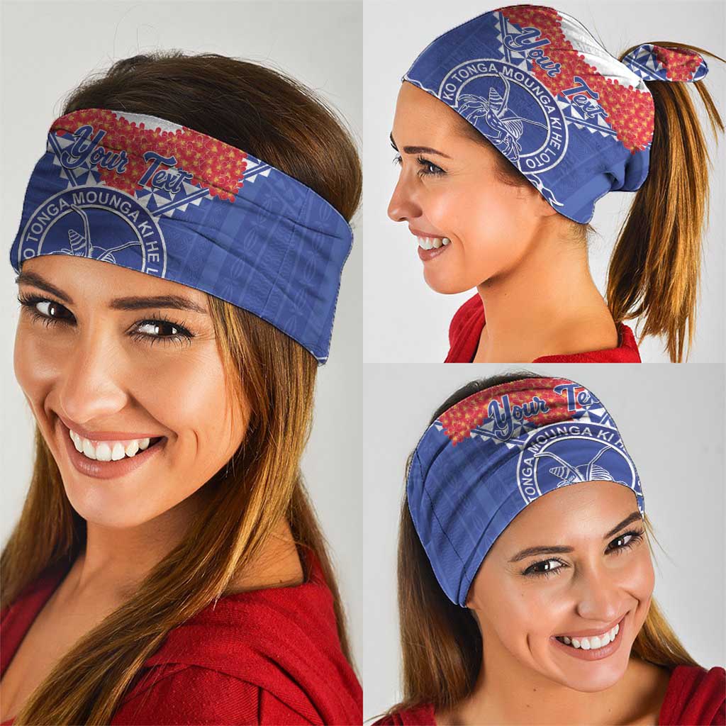 Queen Salote College 100 Years Personalized Neck Gaiter Tonga QSC Heilala Lei Blue Ngatu Pattern LT14 - Polynesian Pride