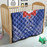 Queen Salote College 100 Years Personalized Quilt Tonga QSC Heilala Lei Blue Ngatu Pattern LT14 - Polynesian Pride