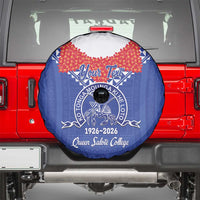 Queen Salote College 100 Years Personalized Spare Tire Cover Tonga QSC Heilala Lei Blue Ngatu Pattern LT14 - Polynesian Pride