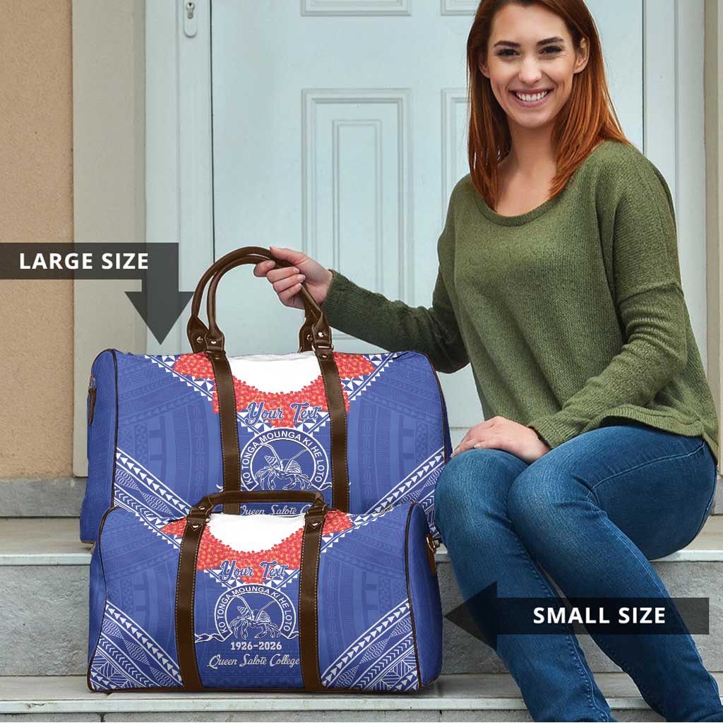 Queen Salote College 100 Years Personalized Travel Bag Tonga QSC Heilala Lei Blue Ngatu Pattern LT14 - Polynesian Pride