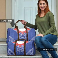 Queen Salote College 100 Years Personalized Travel Bag Tonga QSC Heilala Lei Blue Ngatu Pattern LT14 - Polynesian Pride