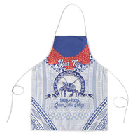 Queen Salote College 100 Years Personalized Apron Tonga QSC Heilala Lei White Ngatu Pattern LT14 White - Polynesian Pride
