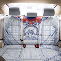 Queen Salote College 100 Years Personalized Back Car Seat Cover Tonga QSC Heilala Lei White Ngatu Pattern