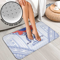 Queen Salote College 100 Years Personalized Bathroom Set Tonga QSC Heilala Lei White Ngatu Pattern LT14 - Polynesian Pride