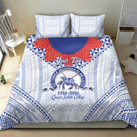 Queen Salote College 100 Years Personalized Bedding Set Tonga QSC Heilala Lei White Ngatu Pattern LT14 - Polynesian Pride