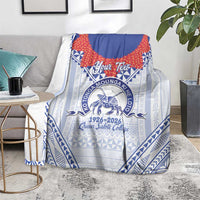 Queen Salote College 100 Years Personalized Blanket Tonga QSC Heilala Lei White Ngatu Pattern LT14 - Polynesian Pride