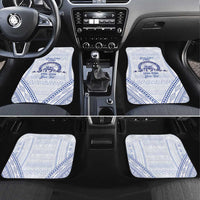 Queen Salote College 100 Years Personalized Car Mats Tonga QSC Heilala Lei White Ngatu Pattern LT14 Set 4pcs White - Polynesian Pride