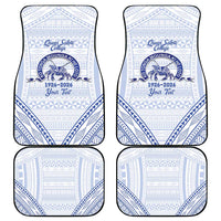 Queen Salote College 100 Years Personalized Car Mats Tonga QSC Heilala Lei White Ngatu Pattern LT14 - Polynesian Pride