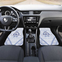 Queen Salote College 100 Years Personalized Car Mats Tonga QSC Heilala Lei White Ngatu Pattern LT14 Set 2pcs - Front White - Polynesian Pride